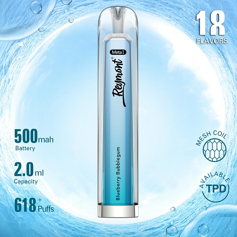 Reymont Meta I, Reymont 618, 618 Puffs, Reymont Vape, Reymont Disposable, Reymont vape pen, Disposable Vape pen, Disposable Electronic Cigarette, Reymont Electronic Cigarette, Mesh Coil, Reymont Crystal, Reymont TPD Available