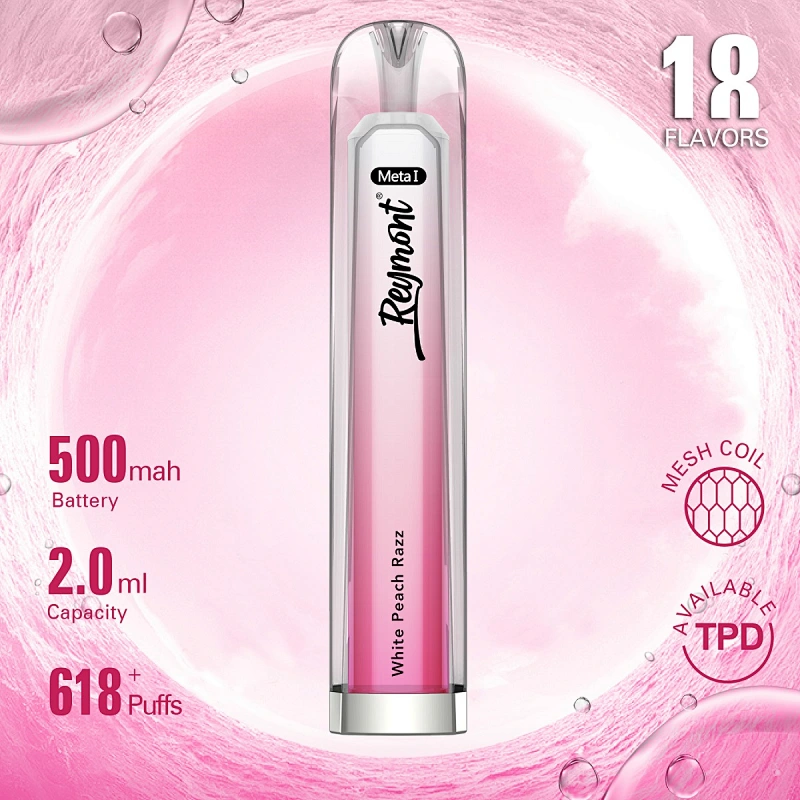 Reymont Meta I, Reymont 618, 618 Puffs, Reymont Vape, Reymont Disposable, Reymont vape pen, Disposable Vape pen, Disposable Electronic Cigarette, Reymont Electronic Cigarette, Mesh Coil, Reymont Crystal, Reymont TPD Available