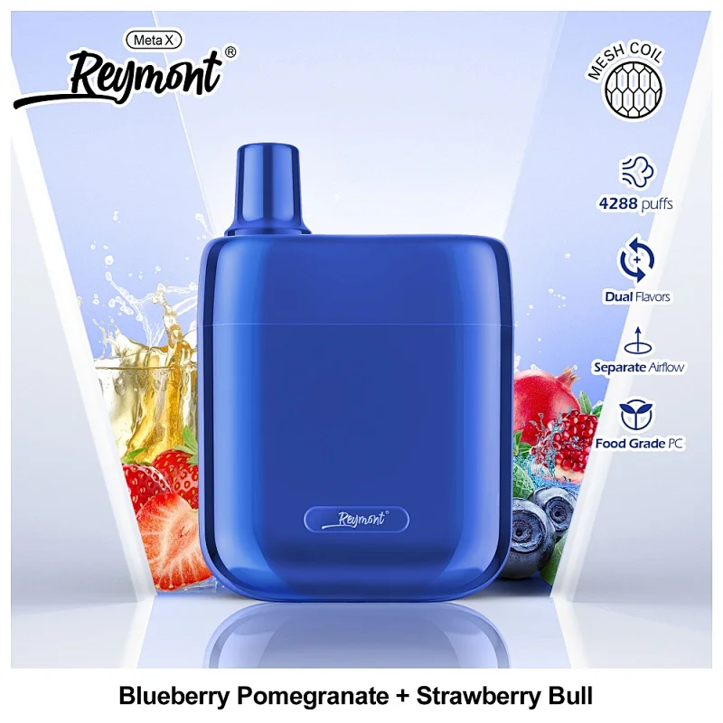 Reymont Meta X, Dual Flavors, Mesh Coil, Reymont 4288, 4288 Puffs, Vacuum Plating, Rechargeable Battery, Reymont Vape, Reymont Disposable, Reymont Vape pen, Reymont Electronic Cigarette, Disposable Vape pen, Electronic Cigarette, Disposable Electronic Cig