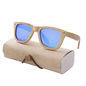 Custom logo wood temple sun glasses fashion wooden polarized sunglasses