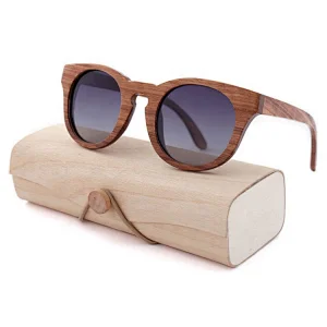 Polarized wood frame sun glasses unisex adult fashion wooden sunglasses
