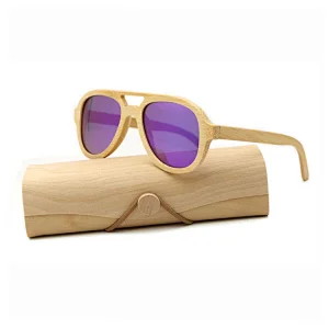 Fashionable promotional custom logo wooden bamboo polarized sunglasses