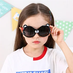 Flexible kids sunglasses cute fashionable silica gel sun glasses for children