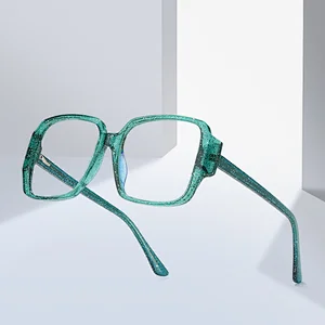Fashion square tr90 eyeglasses anti blue light eyewear optical frame glasses with print logo