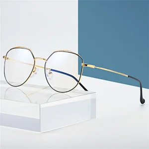 New fashionable designer blue light blocking glasses vintage metal optical   eyeglass frame reading glasses