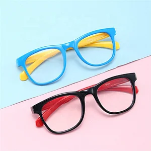 Wholesale flexible silica gel kids colorful blue light blocking glasses optical kids glasses frame