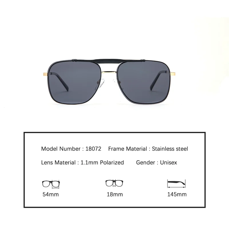 Original Aviation Gold Big Metal Sun Glass Man And Lady Trendy Woman Shade Polarized Frame Luxury Clip Stainless Steel Sunglass