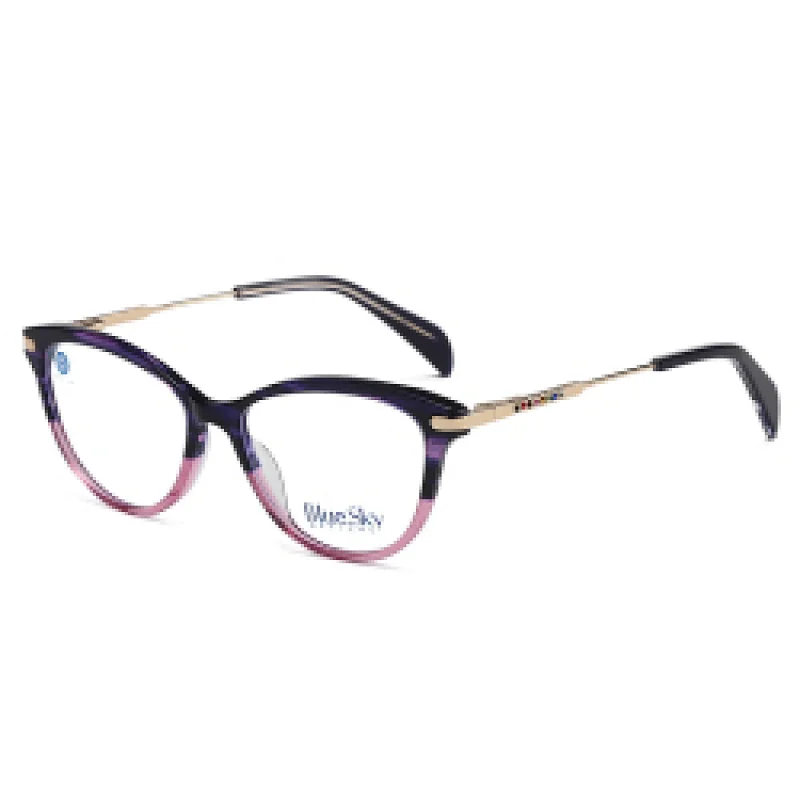 Fashion designed bluelight optical glasses acetate metal frames spectacle eyewear