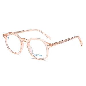 Wholesale acetate metal computer optical glasses frames unisex anti blue light  eyeglasses