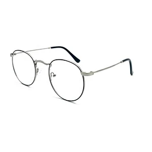 Custom high quality optical metal myopia eyeglasses frame round metal eyeglasses