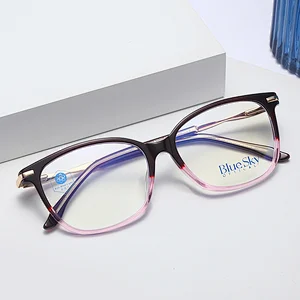 Acetate Metal Anti Blue Light Computer glasses acetate Laminated Glasses Frames Optical Eyewear