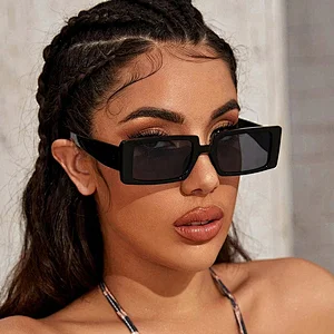 New Design Custom Women Vintage Square Frame UV400 Fashion Rectangle Sunglasses