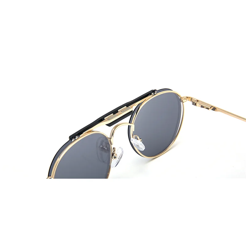Fashion Large Aviation Metal Square Women Gold Big Sun Glass Man And Lady Trendy Shade Clip Stainless Steel Sunglass