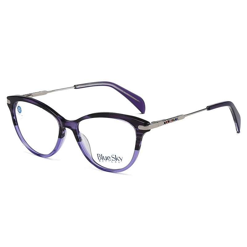 Fashion designed bluelight optical glasses acetate metal frames spectacle eyewear