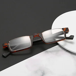 2020 new fashion mini square slim reading glasses without arms