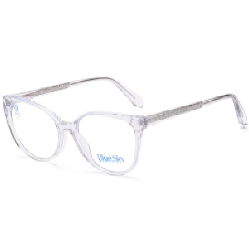 In Stock Bluelight Blocking Glass Frame Optical Eyewear Man Wholesale Lens Colorful Fashion 2021 Big Acetate Eyeglass