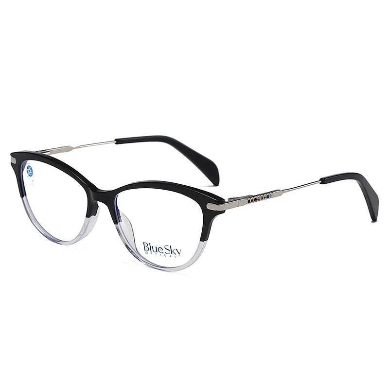 Fashion designed bluelight optical glasses acetate metal frames spectacle eyewear