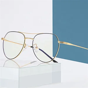 Wholesale eyeglass blue light blocking reading vintage metal optical glasses frame for men and women
