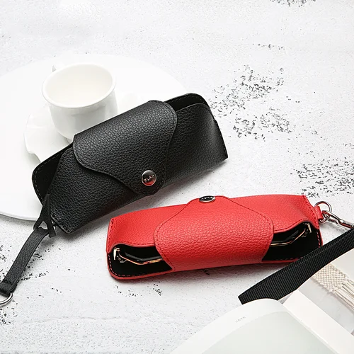 Promotional PU leather glasses case magnetic pu custom light weight portable sunglass case