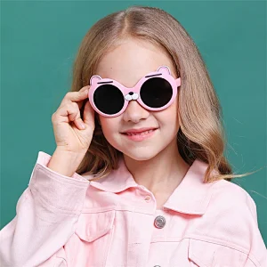 New arrival custom round lovely frame boys girls children silica gel sunglasses
