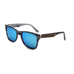 High quality UV protection TAC wooden square polarized acetate frames rivet wooden sun glasses sunglasses