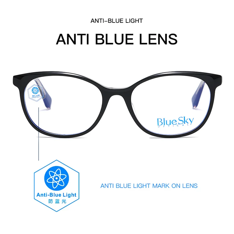 Colorful Eyewear Fashion Glass Eyeglass 2021 Big Computer Anti Blue Light Unisex Man Custom Acetate Frame