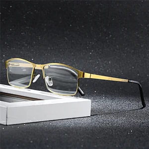 Antique AC anti-blue light lens reading eyeglasses metal frame reading glasses