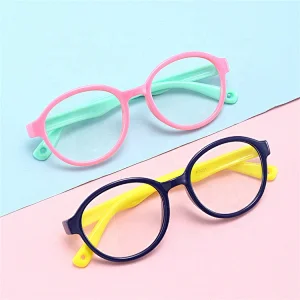 Silica Gel Soft Kids Eyeglasses Multicolor Children Anti Blue Light Optical Spectacle Frames