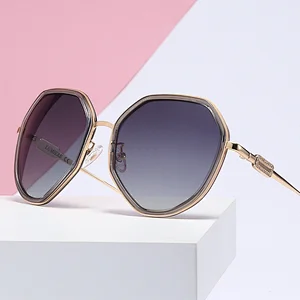 High quality trendy metal TR90 frame TAC polarized big size sunglasses