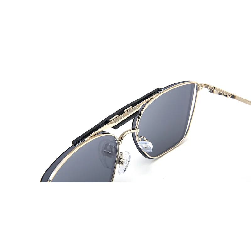 In Stock 2021 Polarized Carbon Fiber Aviation Large Metal Square Women Gold Big Clip Stainless Steel Sunglass