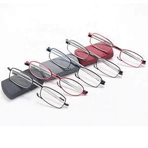 Low price new model eyewear custom logo metal adjustable foldable cateye reading glasses