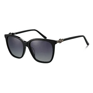 Hot sale custom logo diamond carving temple polarized women sun glasses sunglasses
