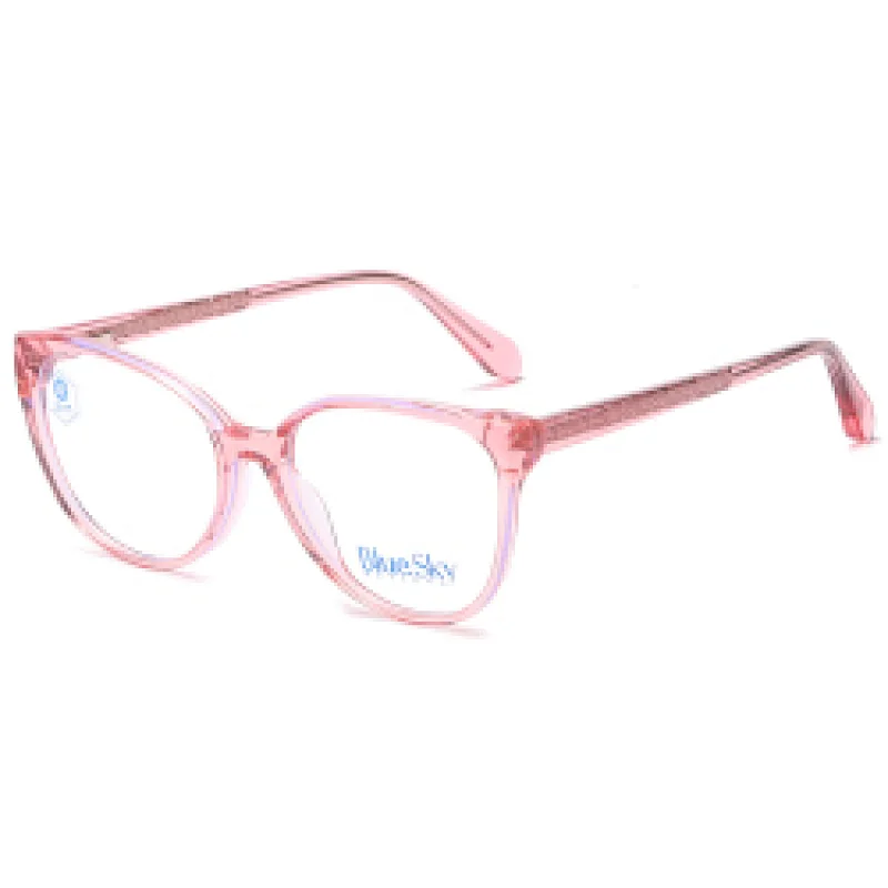 In Stock Bluelight Blocking Glass Frame Optical Eyewear Man Wholesale Lens Colorful Fashion 2021 Big Acetate Eyeglass