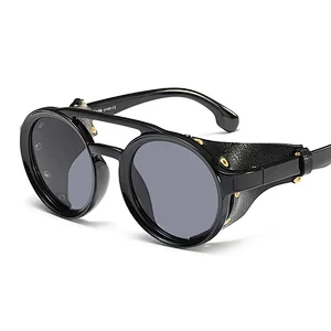 2021 steampunk glasses Round Rivet steam punk sunglasses man