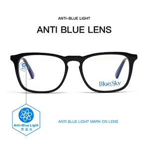 In Stock Fashion Able Metal Glass Frame Eyeglass Geometrical Retro Anti-Radiation Acetate Eyewear