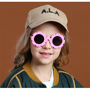 2020 Wholesale custom sun flower kids sun glasses boys girls round polarized children lovely sunglasses