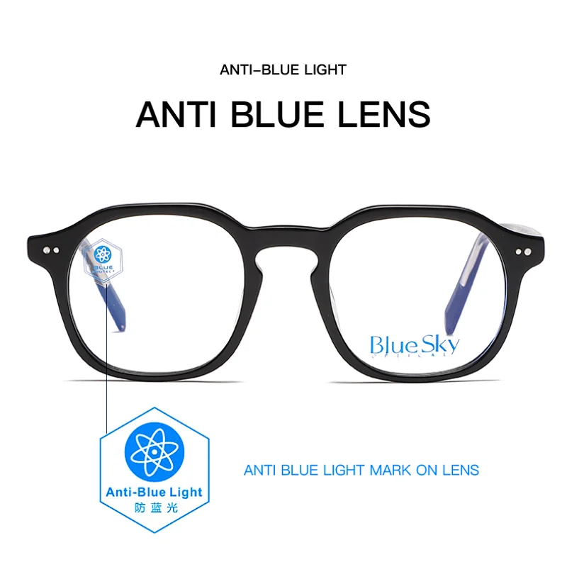 Wholesale acetate metal computer optical glasses frames unisex anti blue light  eyeglasses