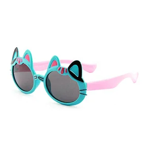 Wholesale cartoon fashion cat eye cute boys girls sun glasses kids frame sunglasses