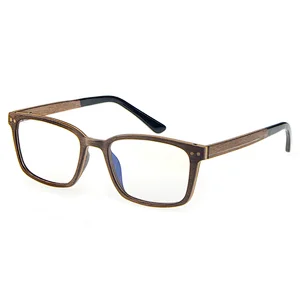 New design custom wooden square eyewear optical eyeglasses frame spectacle