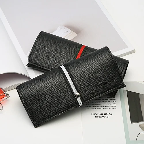 Exquisite fashion PU sun glasses case long style retro box optical glasses case