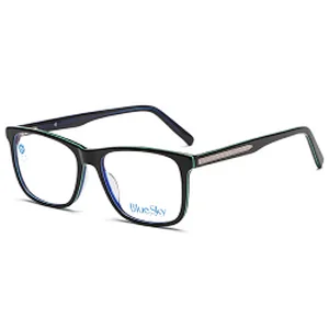 Popular Design Hot Selling Summer Newest In Wholesale Eyeglass Adult Blue Light Glass Acetate With Metal Temple Eyewear