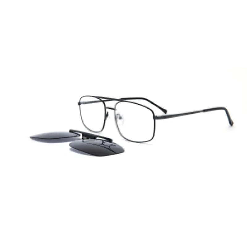 Top Fashion Uv400 Polarized Polarized 2021 Carbon Fiber Large Metal Square Women Clip Stainless Steel Sunglass