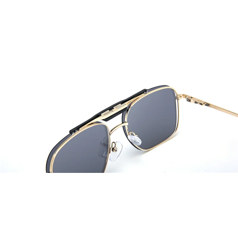 Original Aviation Gold Big Metal Sun Glass Man And Lady Trendy Woman Shade Polarized Frame Luxury Clip Stainless Steel Sunglass