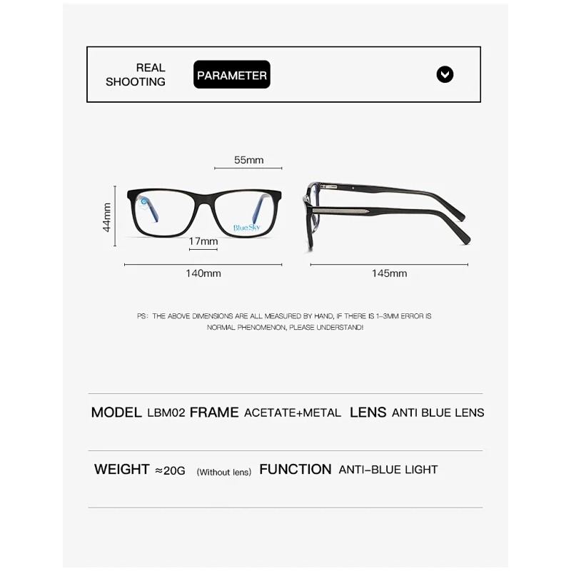 Popular Design Hot Selling Summer Newest In Wholesale Eyeglass Adult Blue Light Glass Acetate With Metal Temple Eyewear