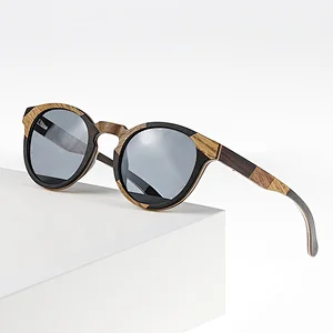Fashionable wooden sunglasses custom polarized unisex adult sun glasses
