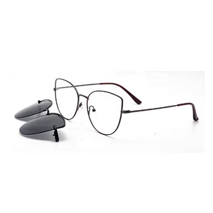 Wholesale Fashion Stainless Frames Lightweight Clip-on Eyewear Polarized Clip On Sunglasses