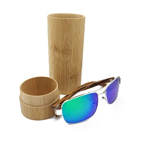 Fashionable cheap promotional custom metal frame sun glasses bamboo leg double bridge sunglasses