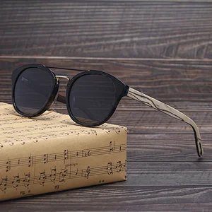 Best Selling Eyewear Vintage Wooden Acetate Frame Sunglasses Polarized Sun Glasses