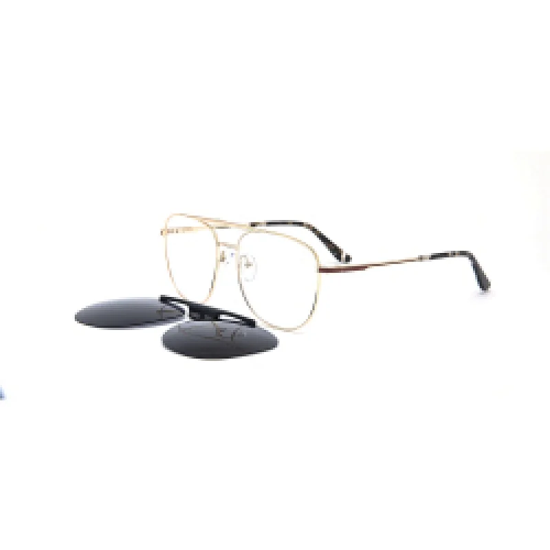 Genuine Aviation Metal Square Gold Big Sun Glass Man And Lady Trendy Woman Shade Polarized Clip Stainless Steel Sunglass