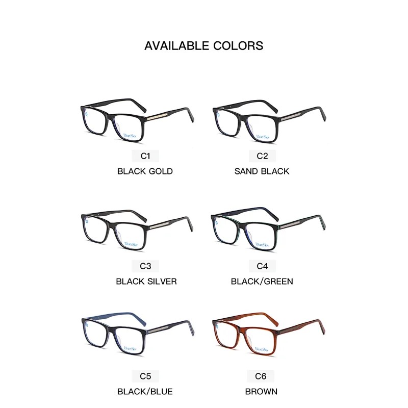 Popular Design Hot Selling Summer Newest In Wholesale Eyeglass Adult Blue Light Glass Acetate With Metal Temple Eyewear